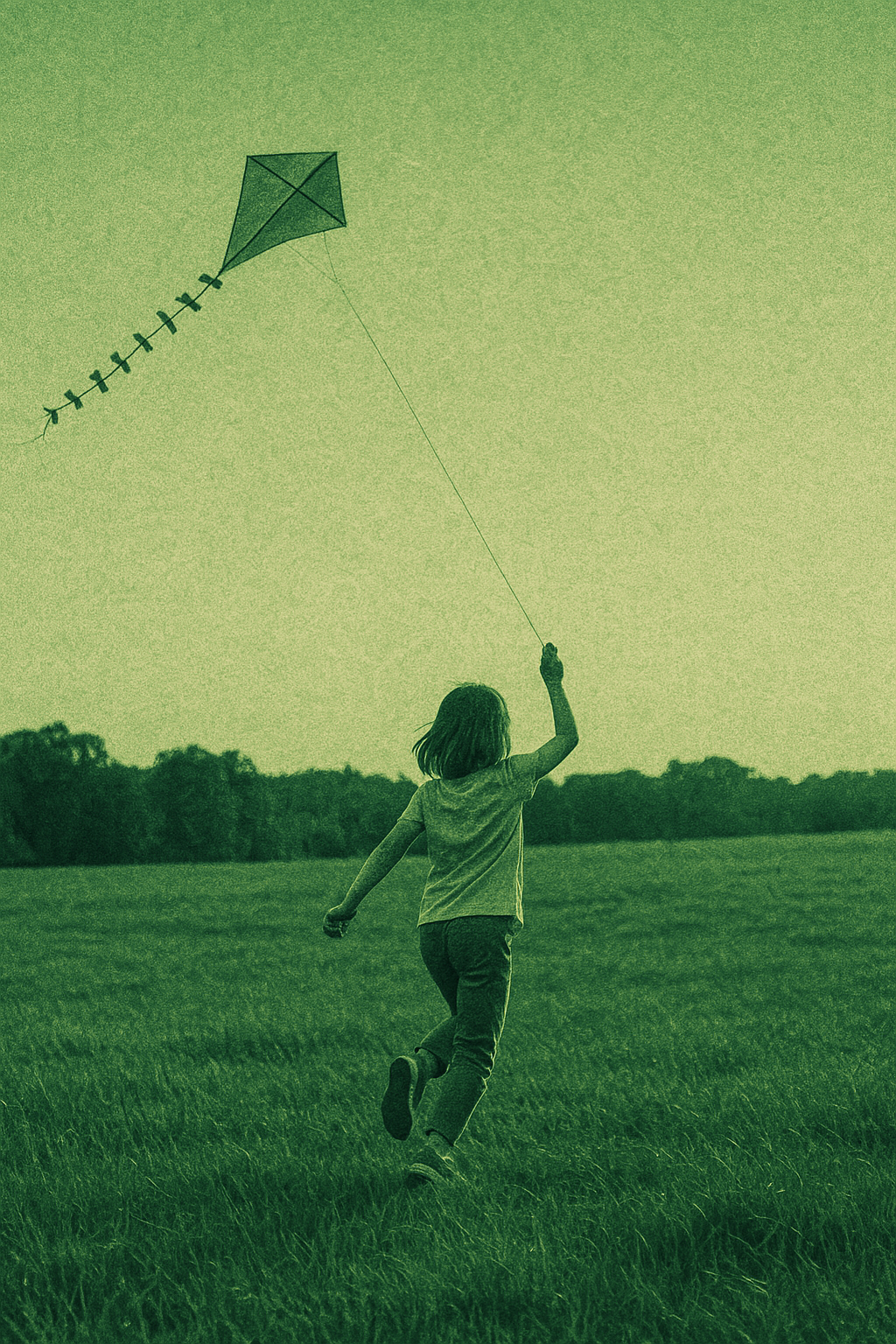 Kid flying a kite